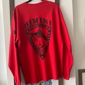 Gildan Red Long Sleeve Bimini Graphic Shirt